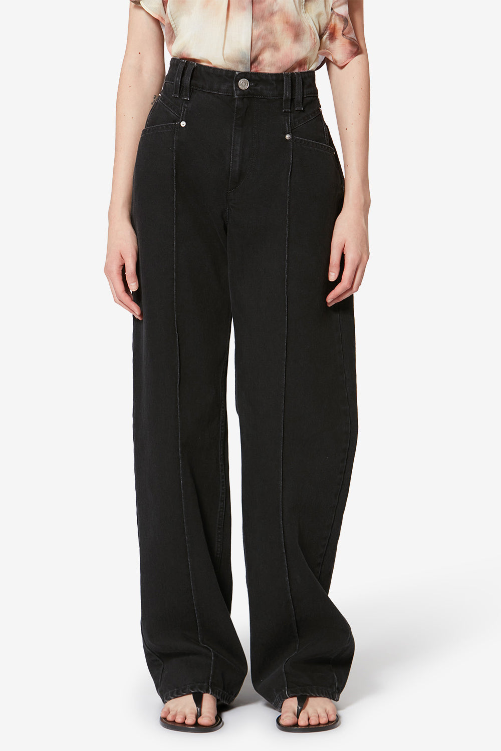 Pantaloni drolane in cotone - Nero lavato - Woman - 4