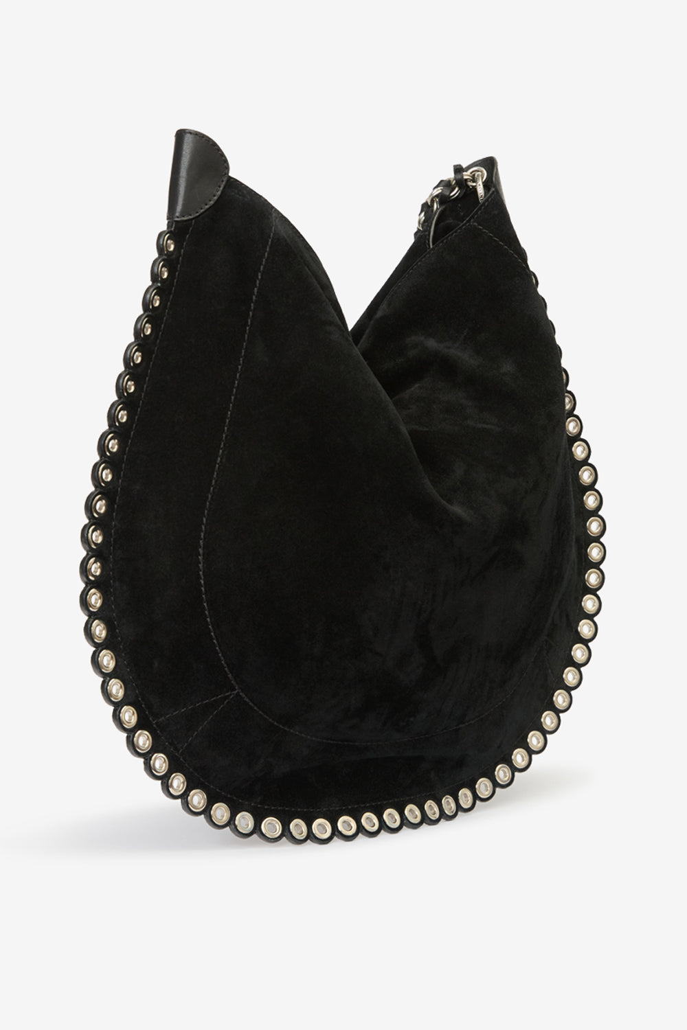 Oskan hobo soft shoulder bag - Black and silver - Woman - 5