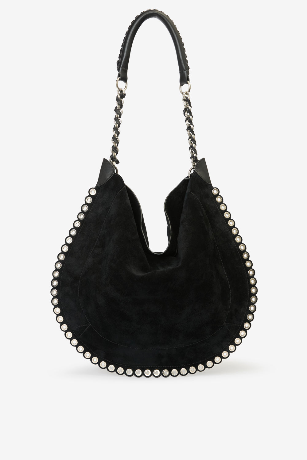 Oskan hobo soft shoulder bag - Black and silver - Woman - 4