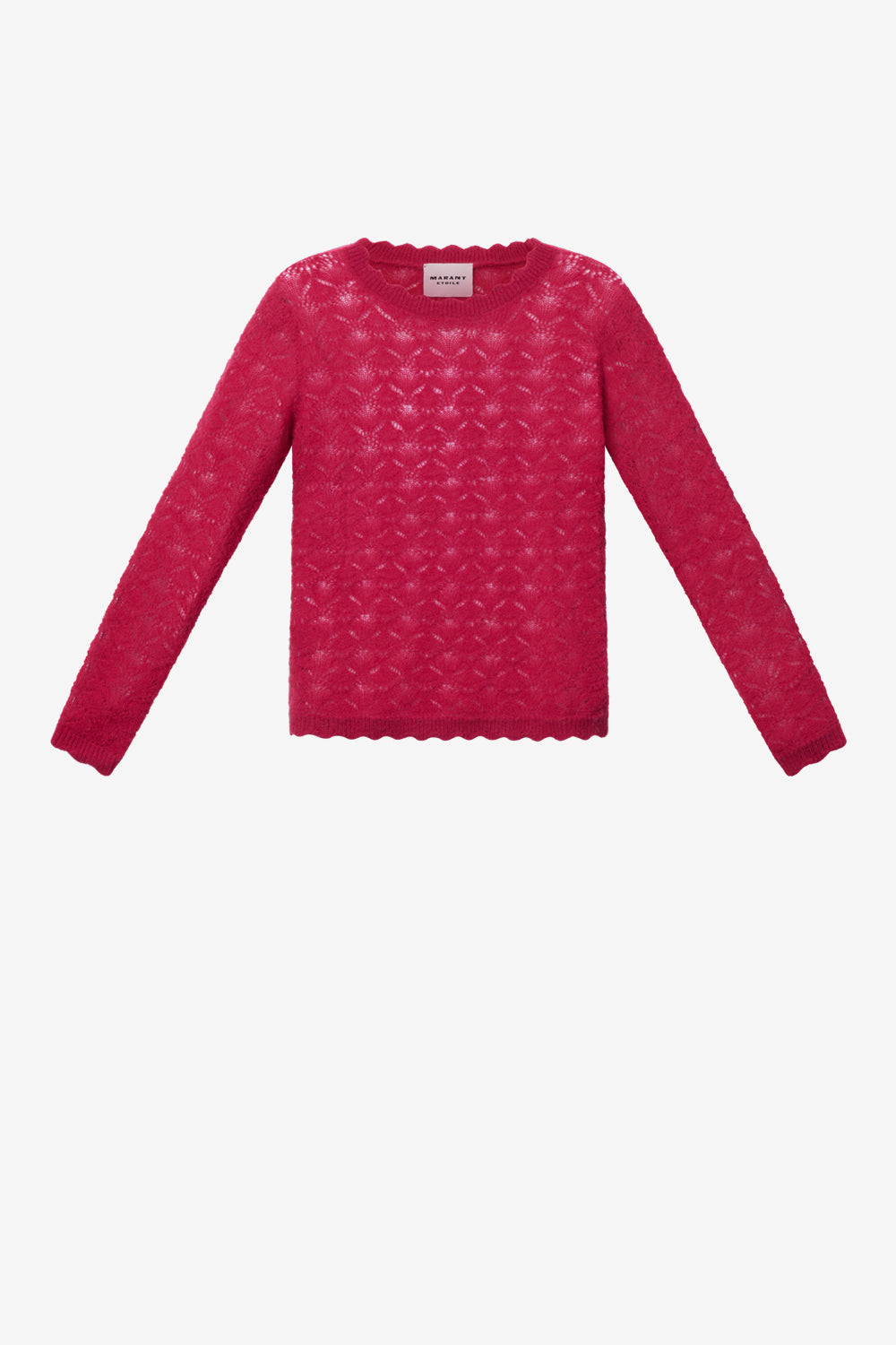 Leonette alpaca lace sweater - Fuchsia - Woman - 1