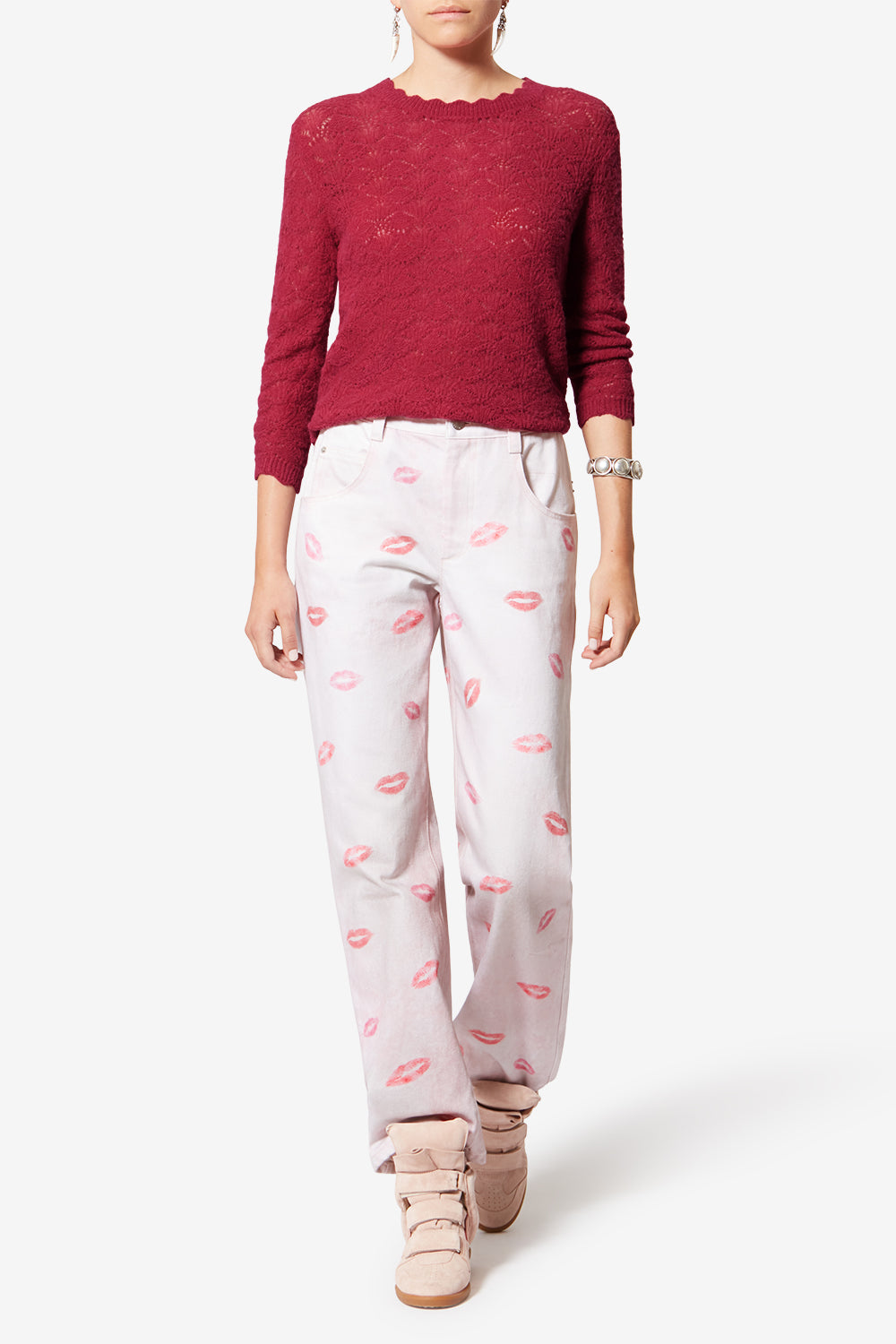 Leonette アルパカ レースセーター - Fuchsia - Woman - 2