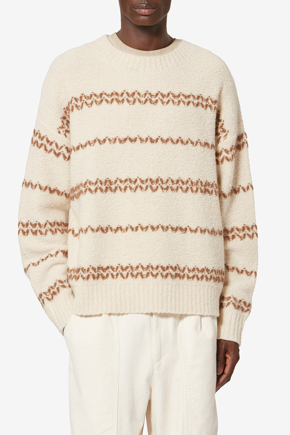 Pull en laine moulinée romain - Écru-bronze - Man - 4