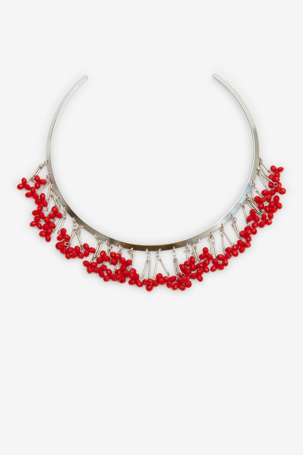 Collier ras du cou nora - Rouge-argenté - Woman - 1
