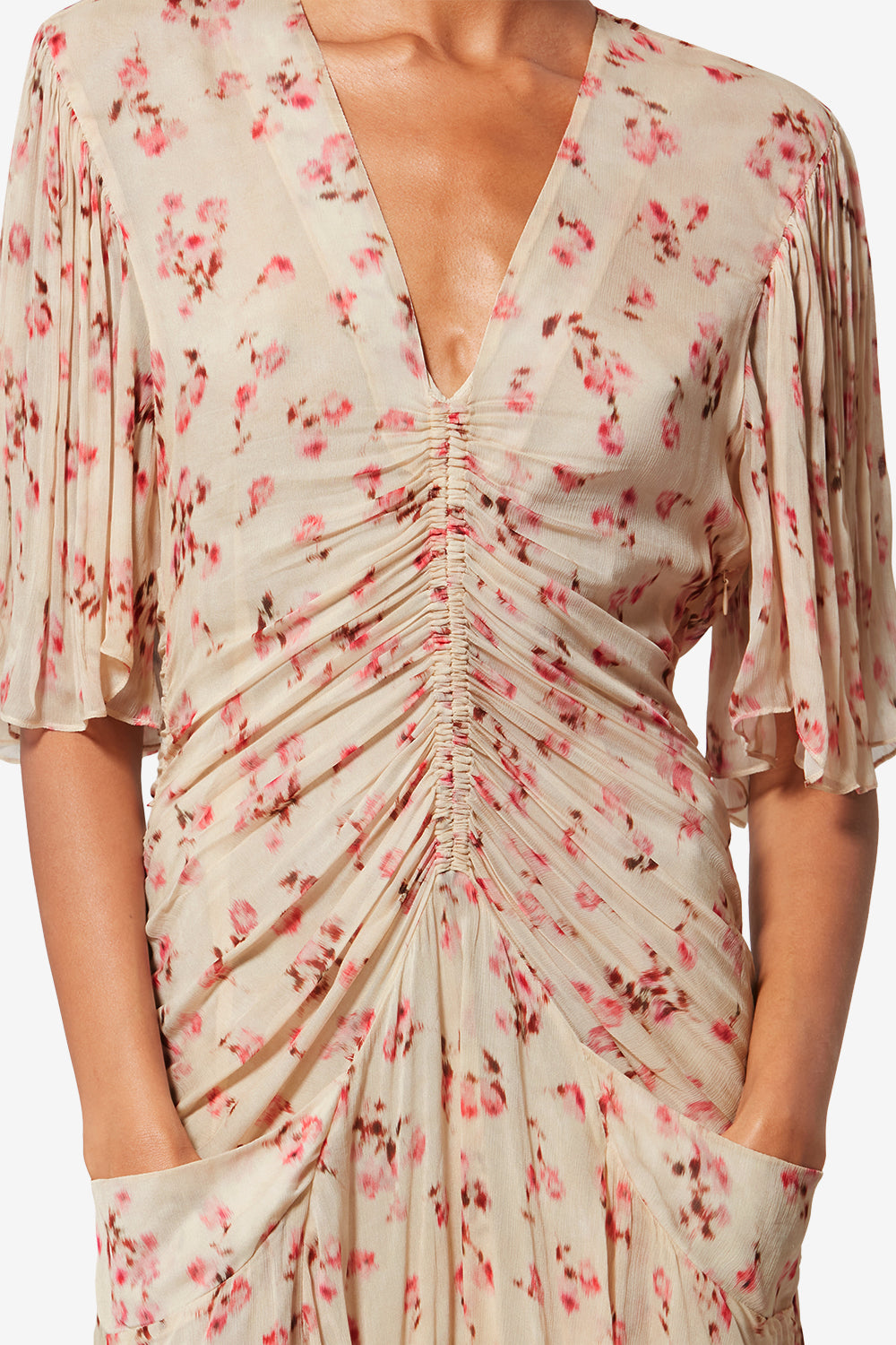 Vivienne 프린트 시폰 미니 드레스 - 베이지색 - Woman - 3