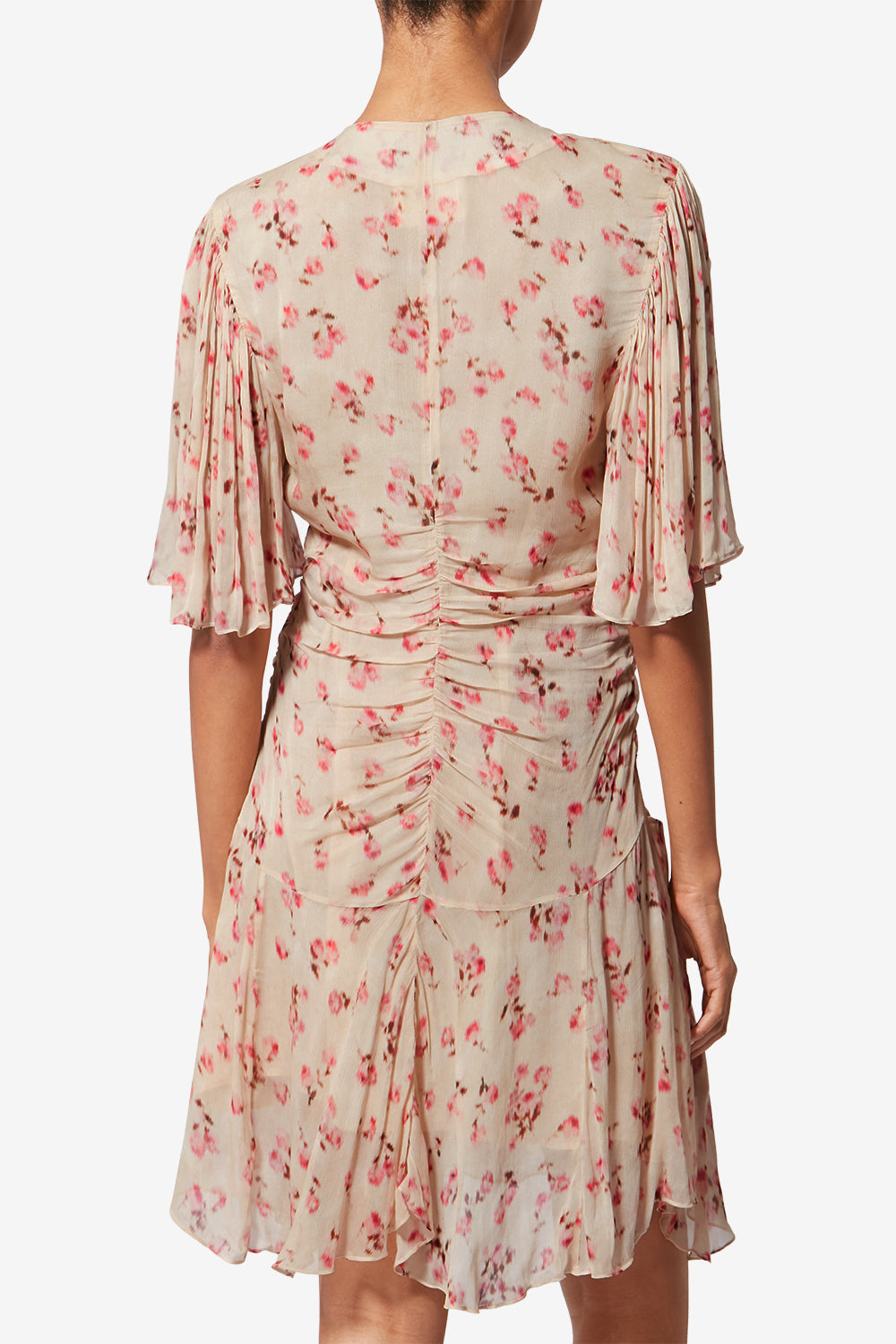 Vivienne 프린트 시폰 미니 드레스 - 베이지색 - Woman - 5