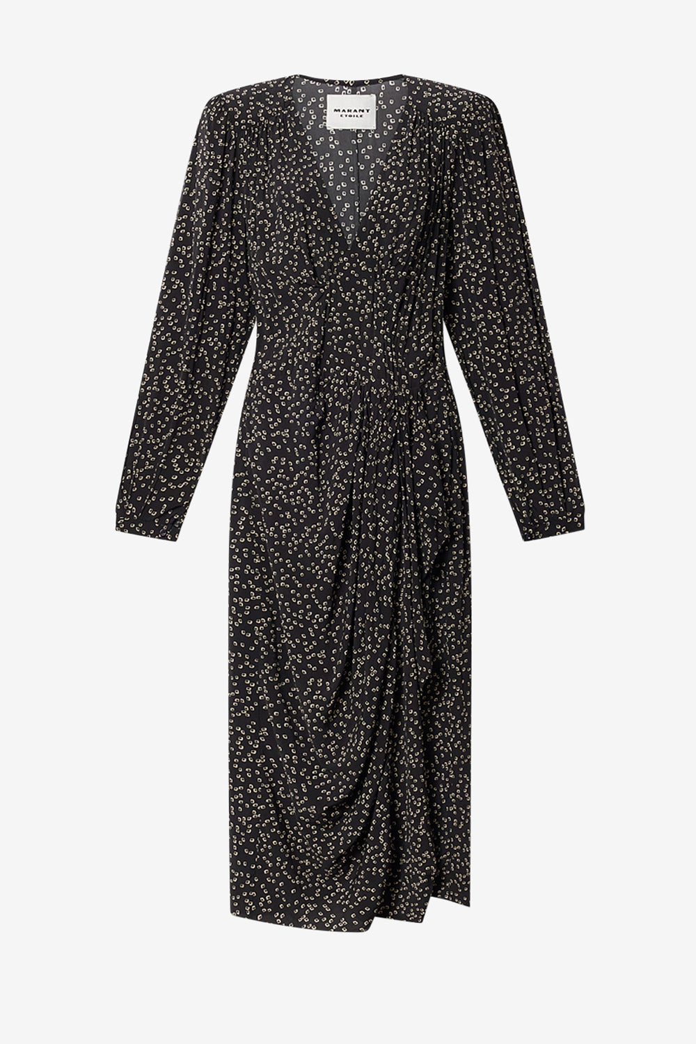 Daylia 종이접기 프린트 플루이드 드레스 - 검은색 - Woman - 1