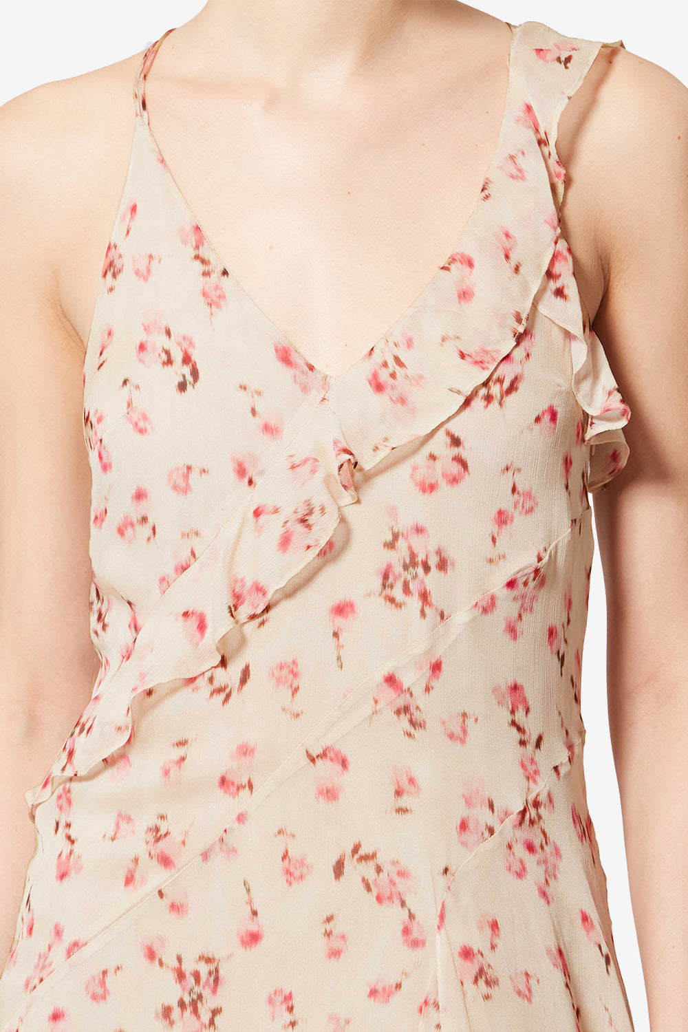 Luxie 프린트 시폰 어깨 끈 맥시 드레스 - 베이지색 - Woman - 3