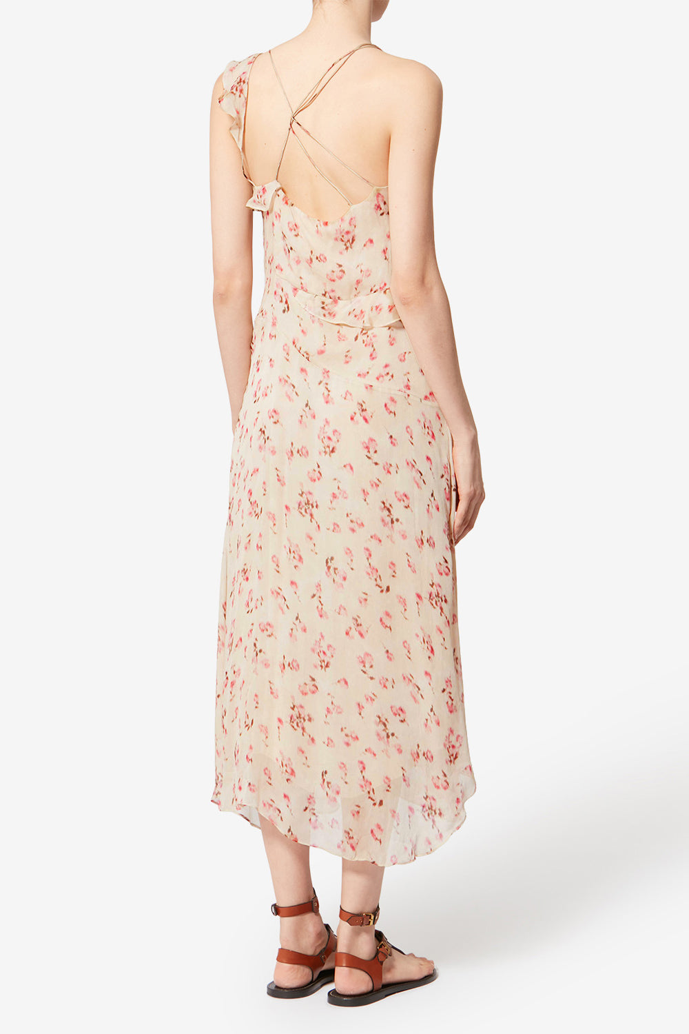 Luxie 프린트 시폰 어깨 끈 맥시 드레스 - 베이지색 - Woman - 5