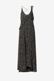 Luxie 프린트 시폰 어깨 끈 맥시 드레스 - Black and ecru - Woman