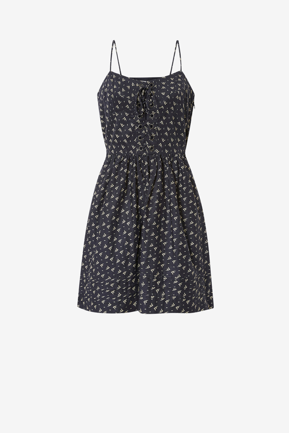 Dryna 프린트 유기농 코튼 어깨 끈 드레스 - Black and ecru - Woman - 1