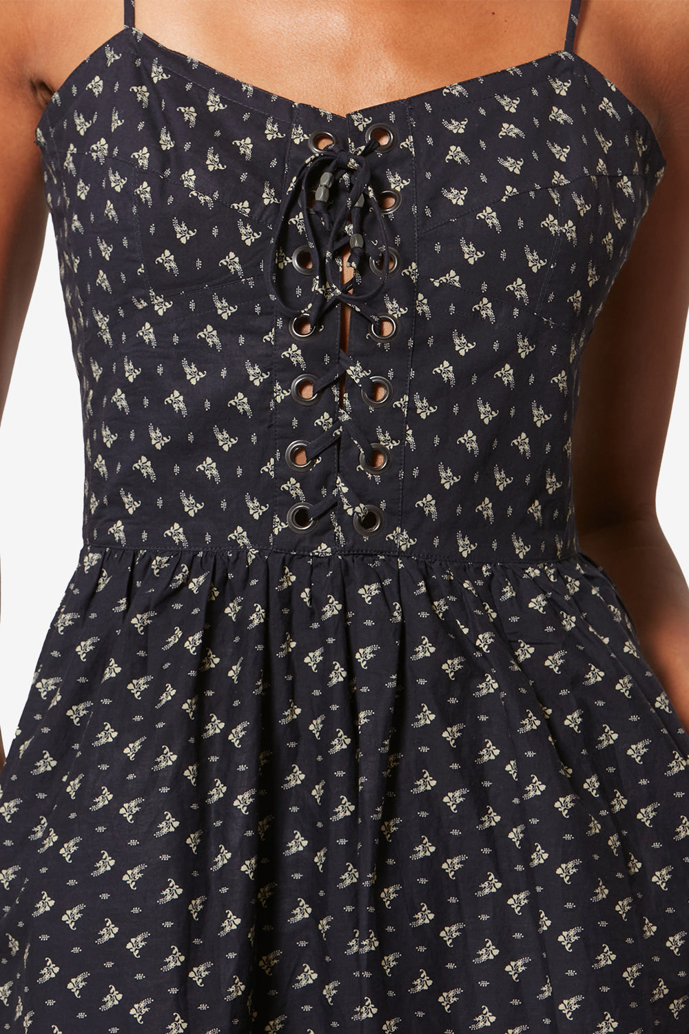 Dryna 프린트 유기농 코튼 어깨 끈 드레스 - Black and ecru - Woman - 3