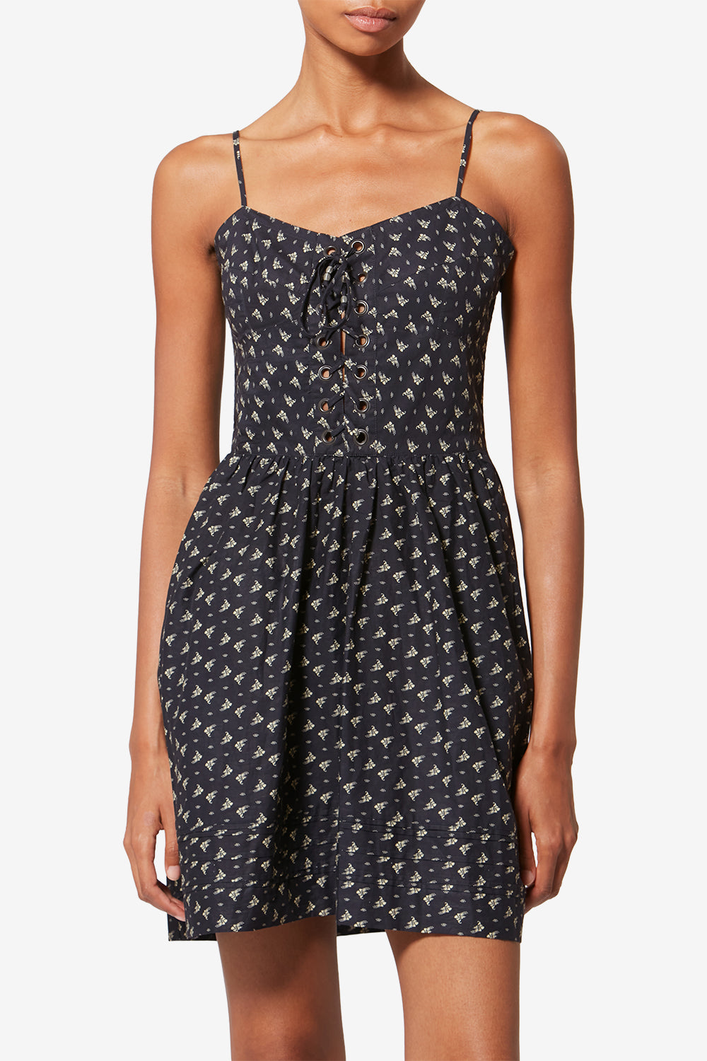 Dryna 프린트 유기농 코튼 어깨 끈 드레스 - Black and ecru - Woman - 4