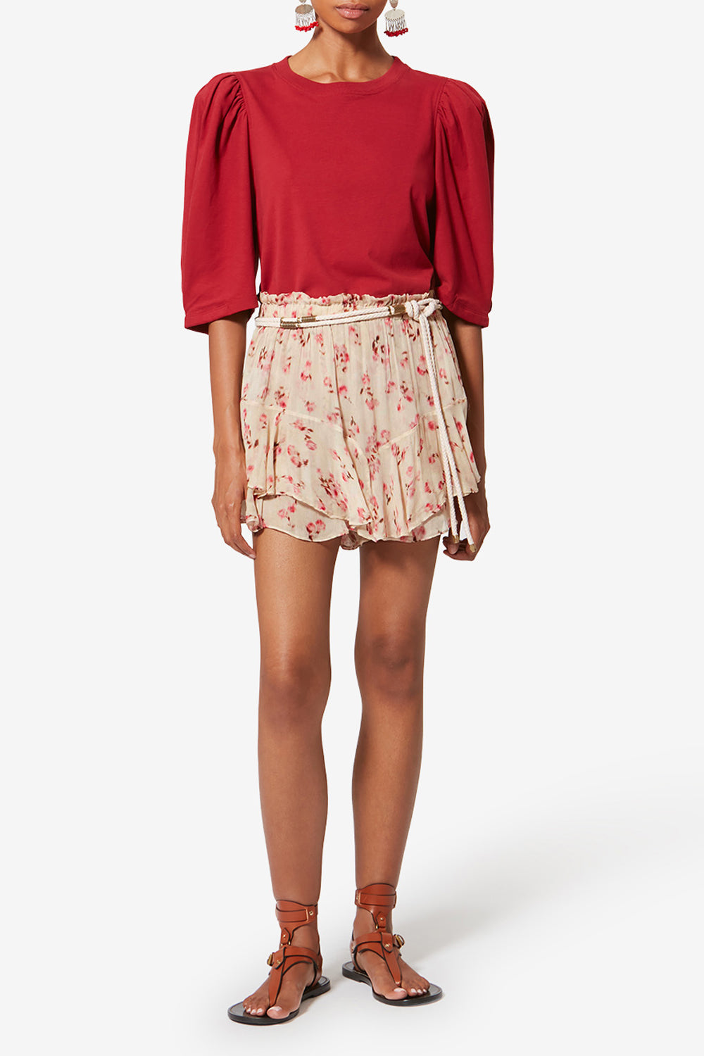 プリントモスリン スムースショートパンツ - ベージュ - Woman - 2