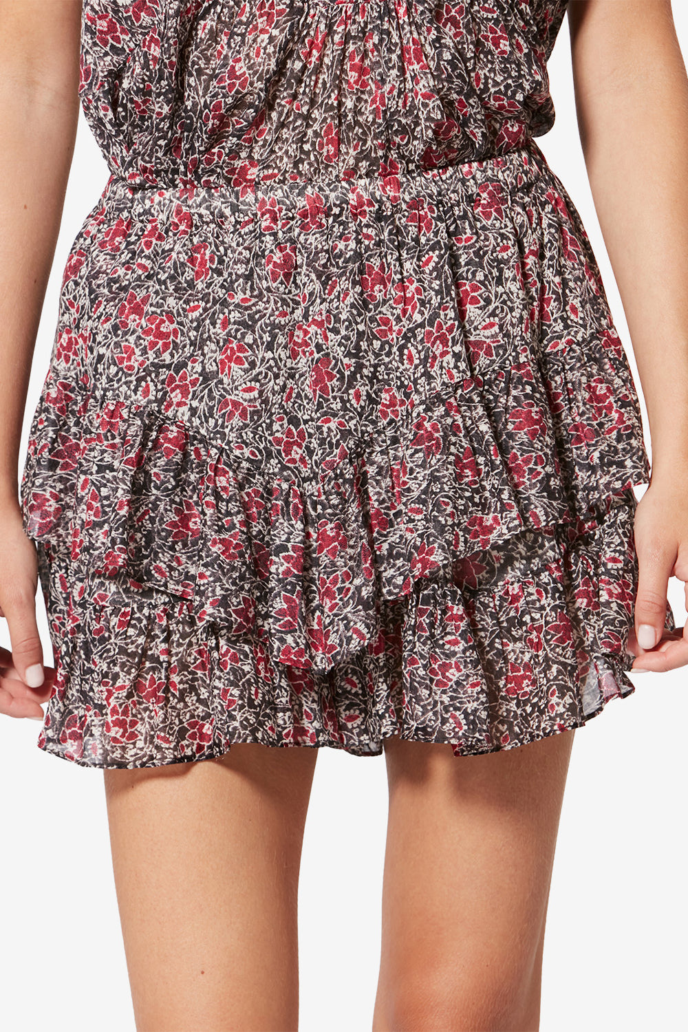 Jocadia プリント オーガニックコットンボイル フリル ショートパンツ - Crushed berry - Woman - 4