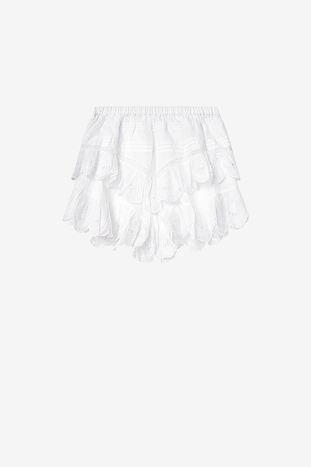 Jocadia コットン&フローラルレース ショートパンツ - 白 - Woman - 1