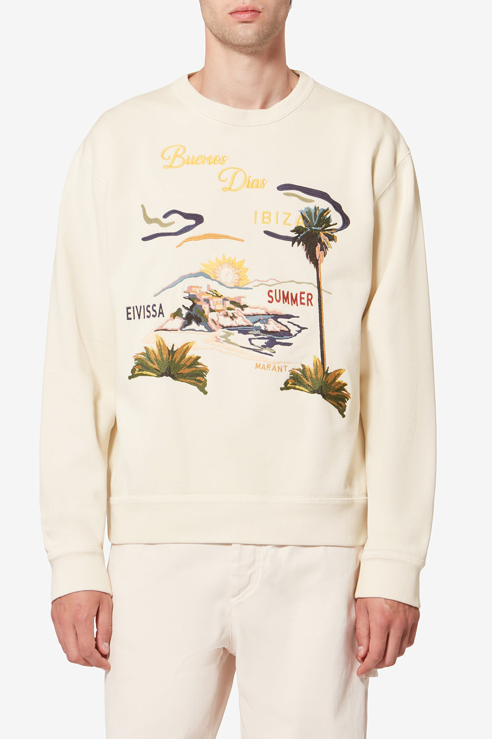 Sweatshirt mikoy en coton à motifs brodés - Écru - Man - 4