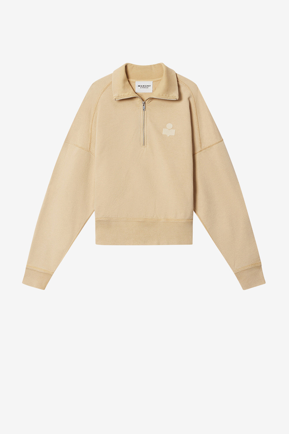 Sudadera ross de algodón con cuello alto - Light ochre - Woman - 1