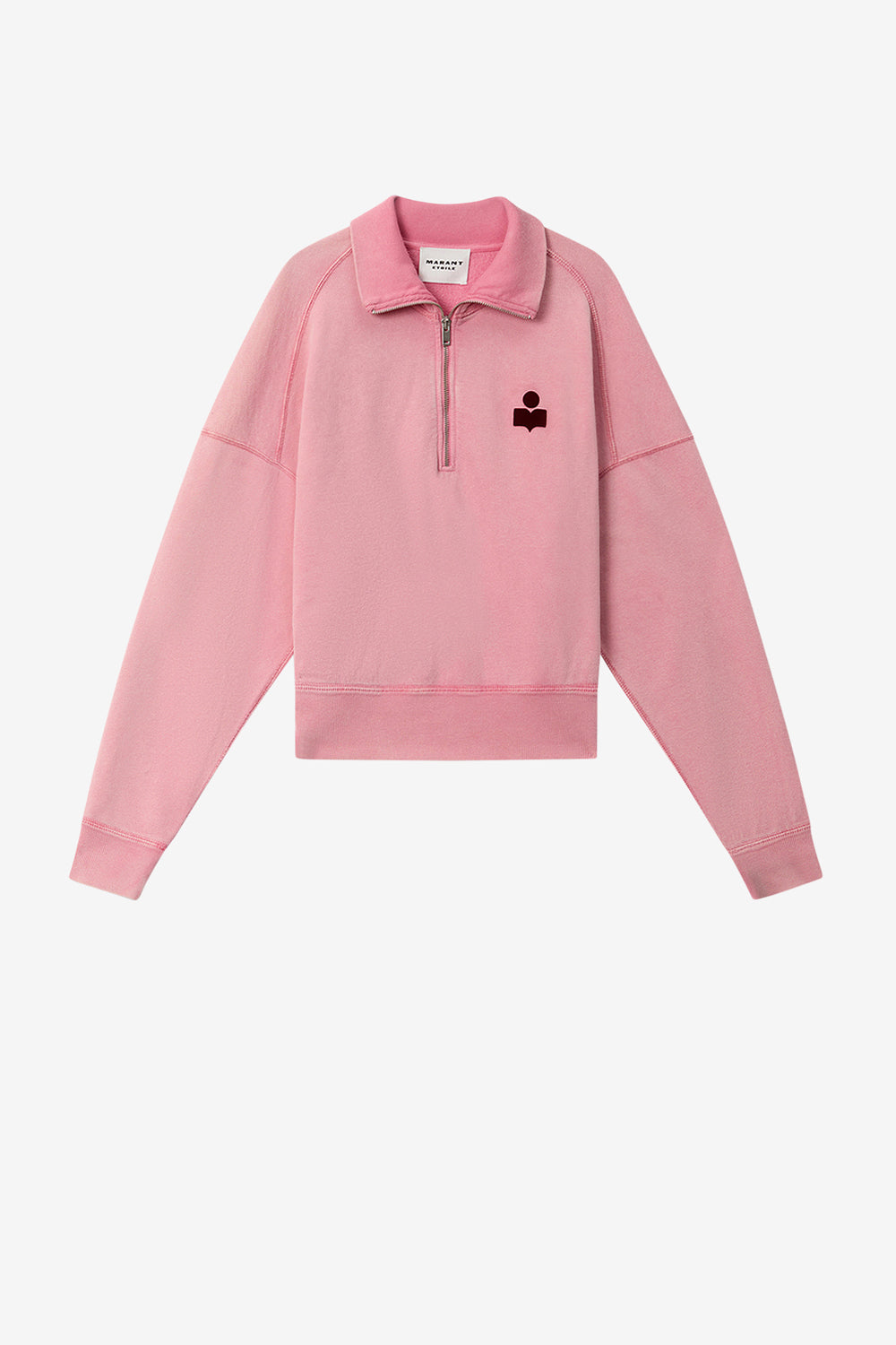 Sudadera ross de algodón con cuello alto - Bubblegum-burgundy - Woman - 1