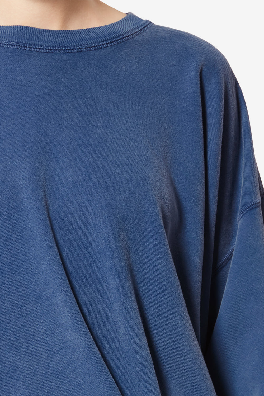 Sauria 워싱 마감 코튼 스웨트셔츠 - Indigo - Woman - 3