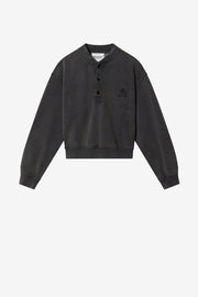 Sweatshirt simony en coton à logo - Noir délavé - Woman