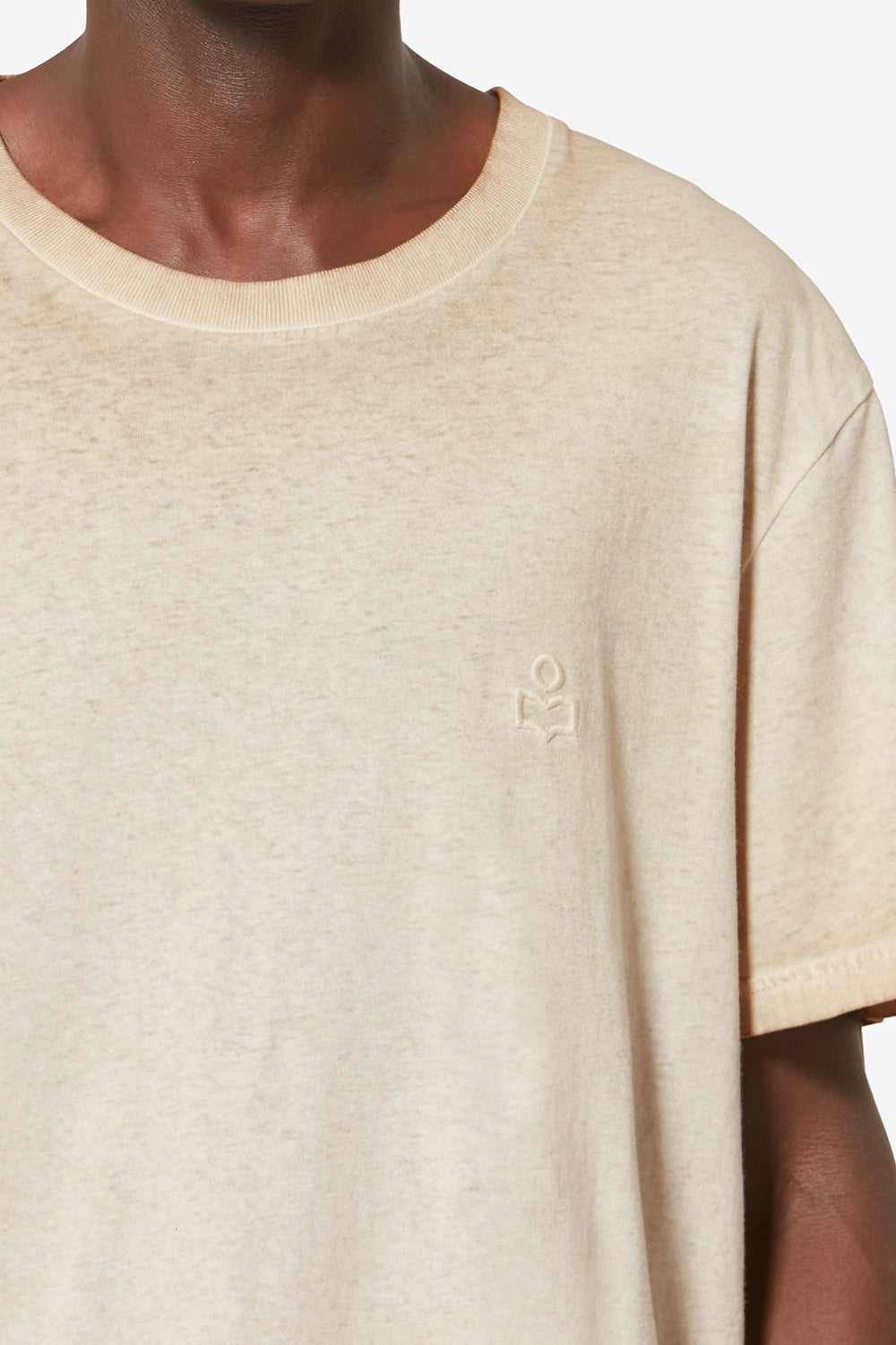 Camiseta de manga corta honoré en algodón lavado vintage - Beige - Man - 3