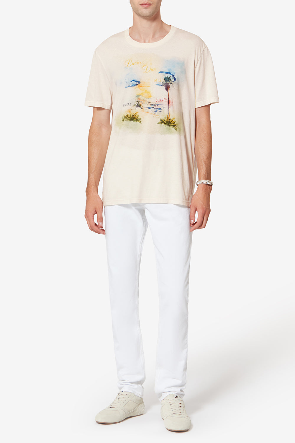 Camiseta de manga corta honoré de algodón estampada - Crudo - Man - 2