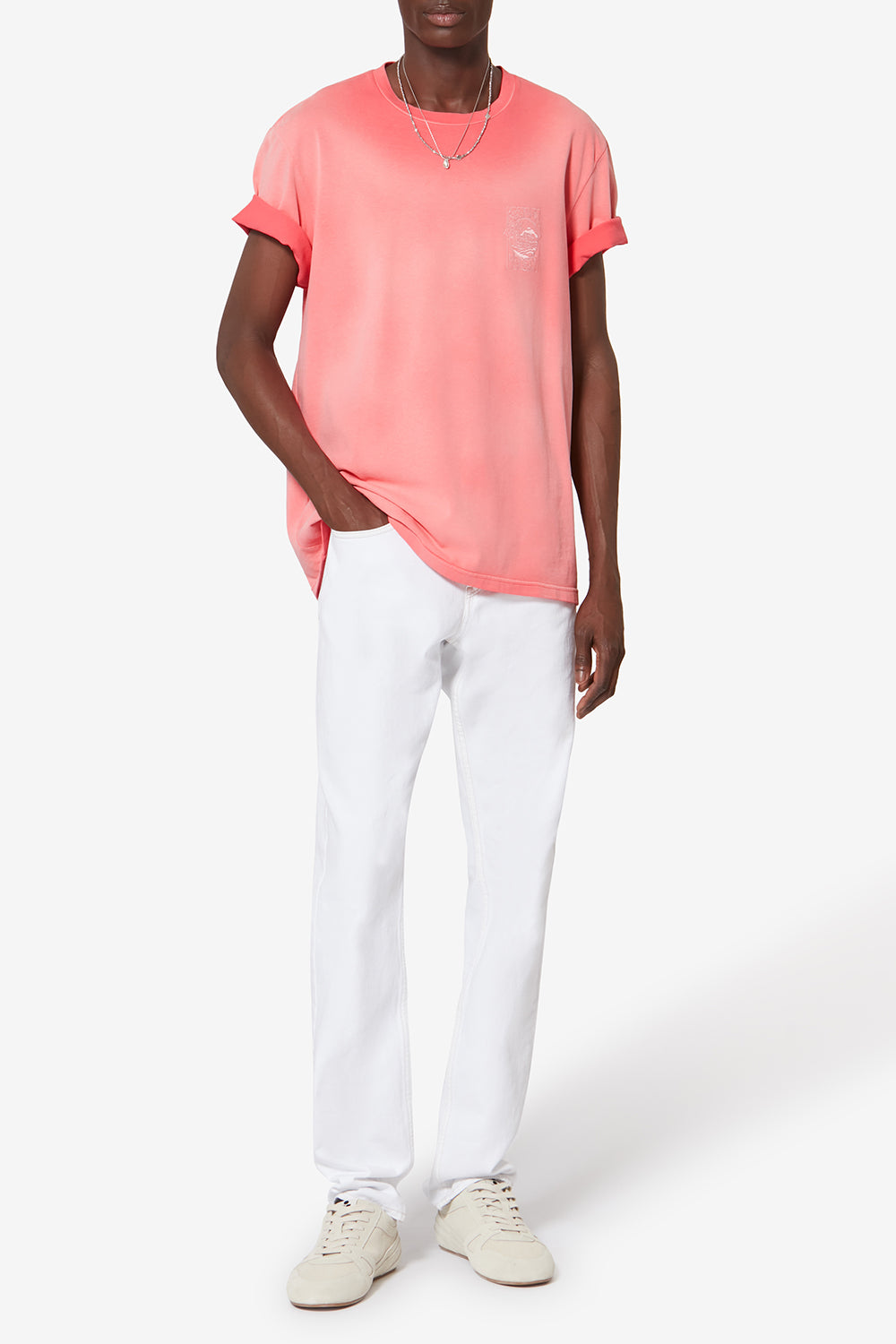 Honoré faded cotton t-shirt - Pink - Man - 2