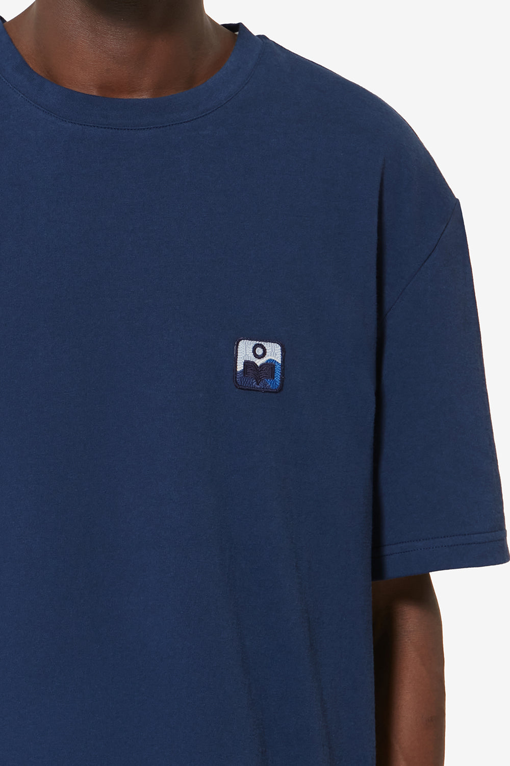 Camiseta de manga corta hugo de algodón con parche - Indigo - Man - 3