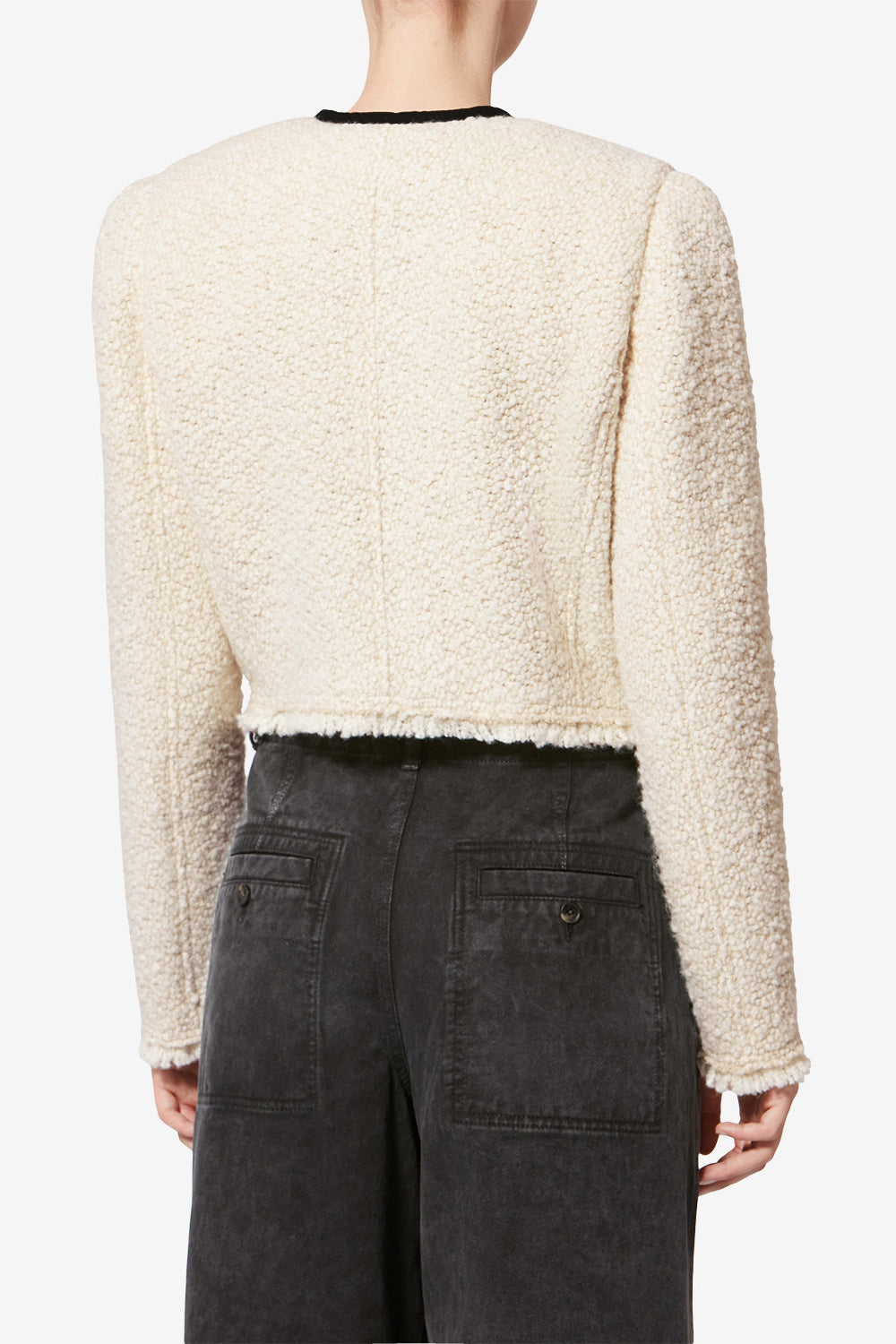 Veste gradilia en laine bouclette - Écru - Woman - 5