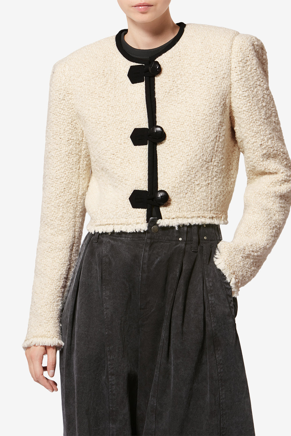 Gradilia bouclé wool jacket - Ecru - Woman - 4
