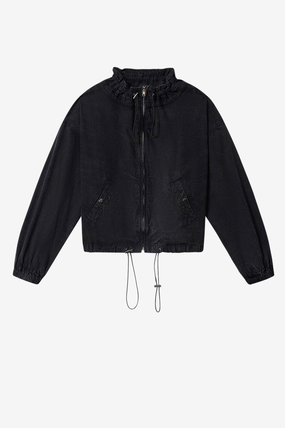 Plume short chambray jacket - Black - Woman - 1