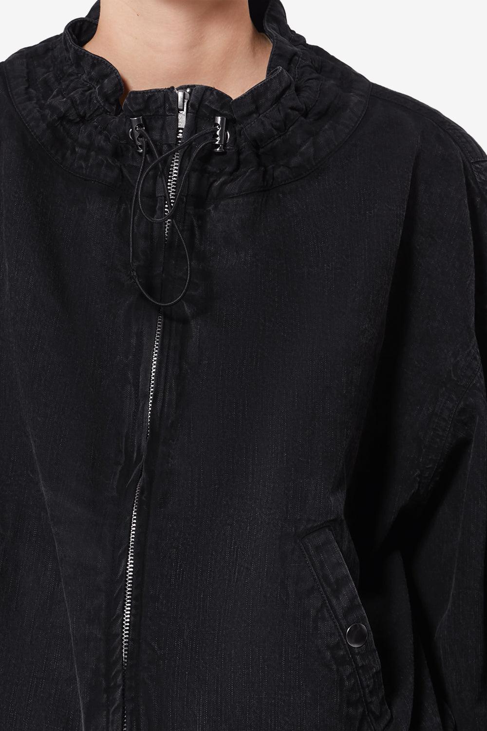 Plume シャンブレー ショートジャケット - ウォッシュドブラック - Woman - 3