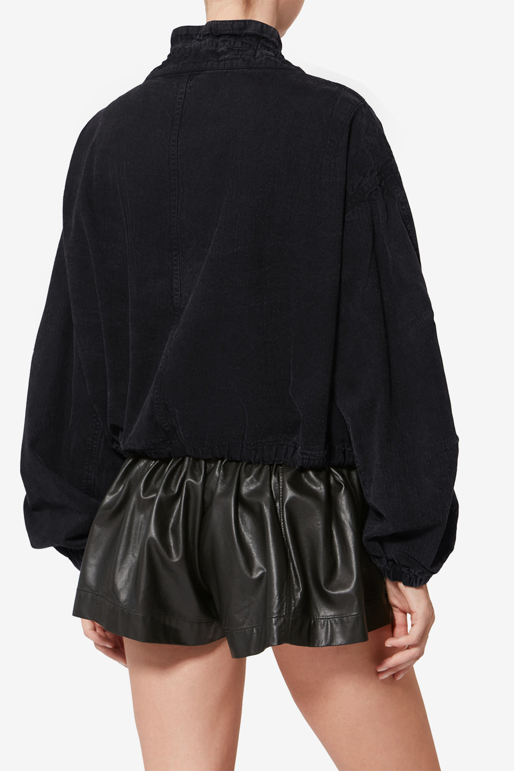 Plume シャンブレー ショートジャケット - ウォッシュドブラック - Woman - 5