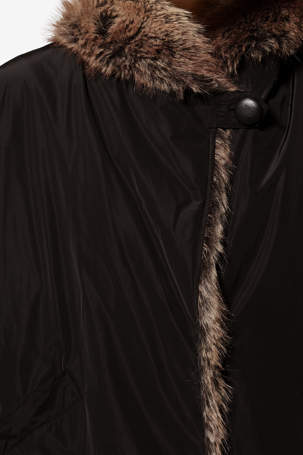 Charone short parka with faux fur lining - Black - Woman - 3