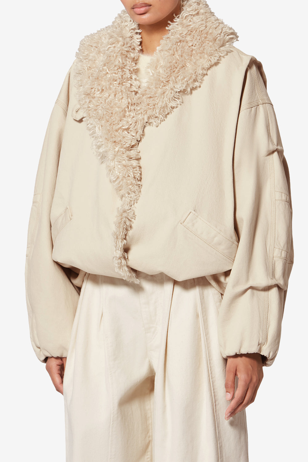 Charone 데님 재킷 - 에크루 - Woman - 4