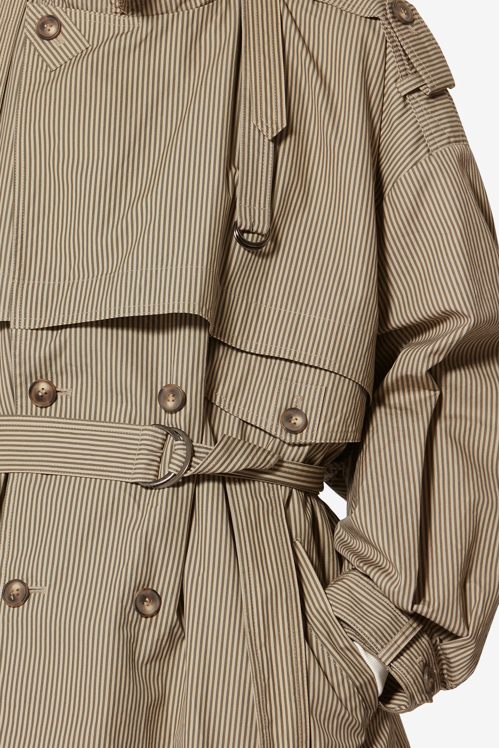 Claya ストライプコットン ジャケット - Beige-khaki - Woman - 3