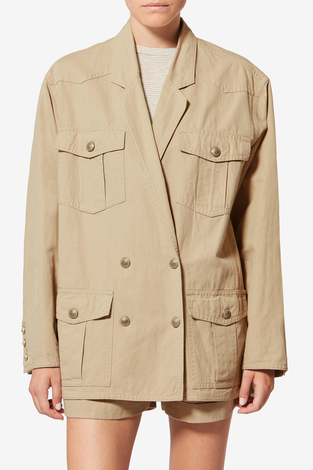 Nevala cotton and linen jacket - Beige - Woman - 4