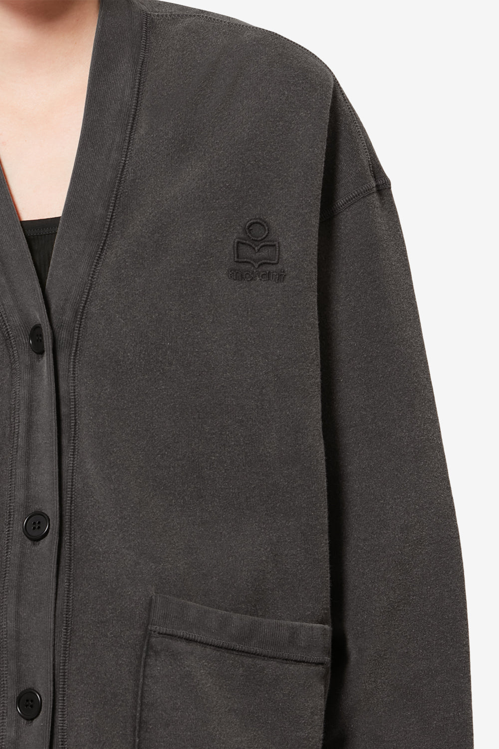 Stephy コットンジャケット - ウォッシュドブラック - Woman - 3