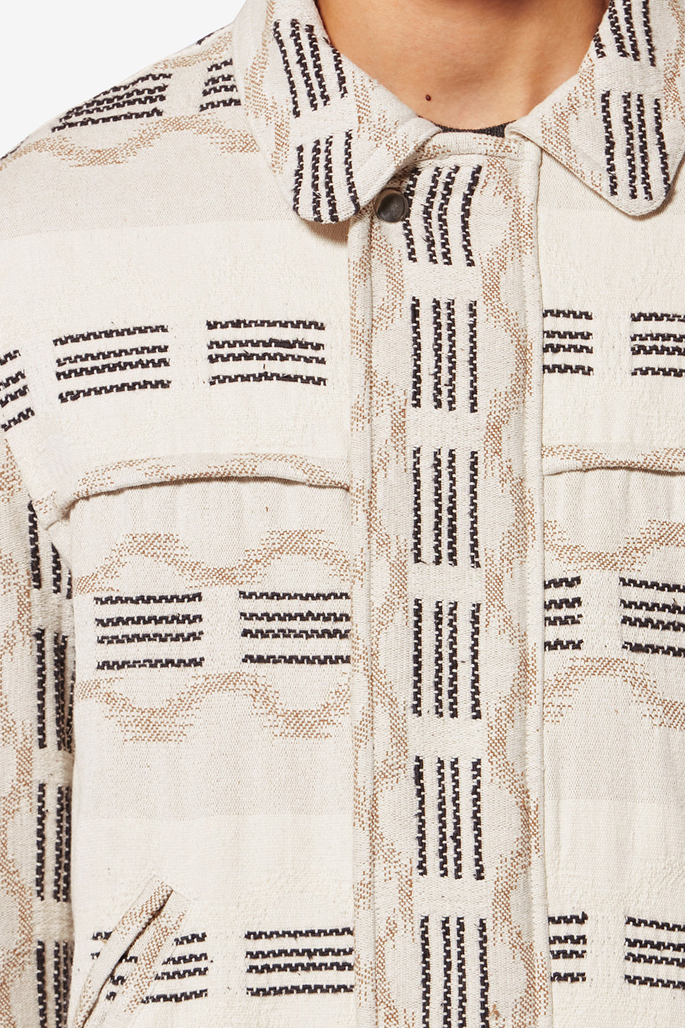 Veste en jacquard wavy deyis - Écru - Man - 3