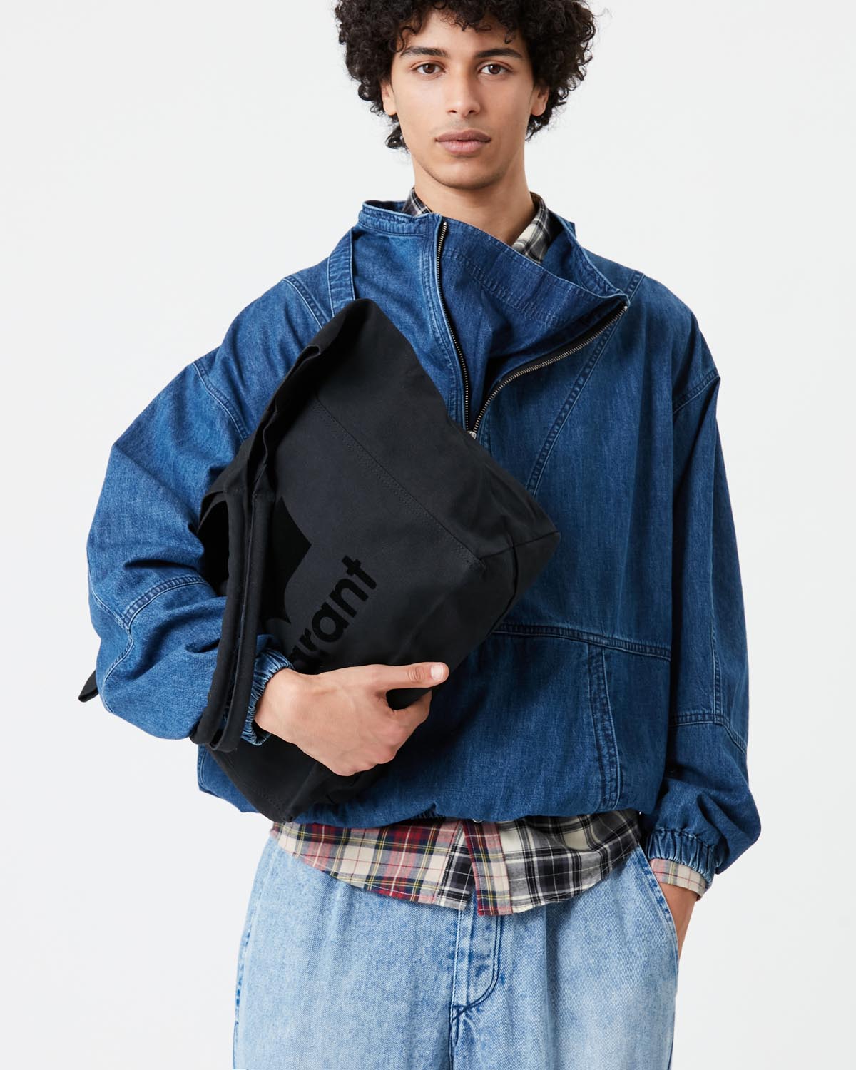 Yenky logo-embroidered tote bag in canvas - 黒 - Woman - 4