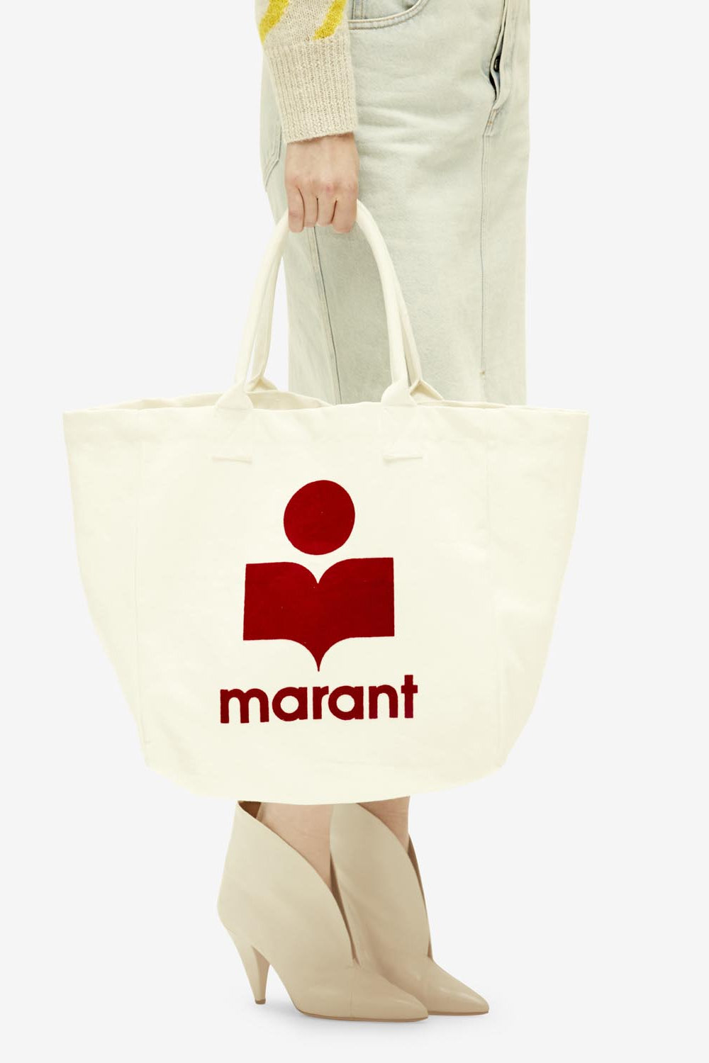 Borsa tote yenky in tela con ricamo - Ecru - Woman - 2