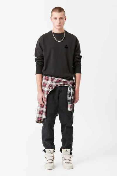 Mike cotton sweatshirt - 검정으로 씻어낸 - Man - 2