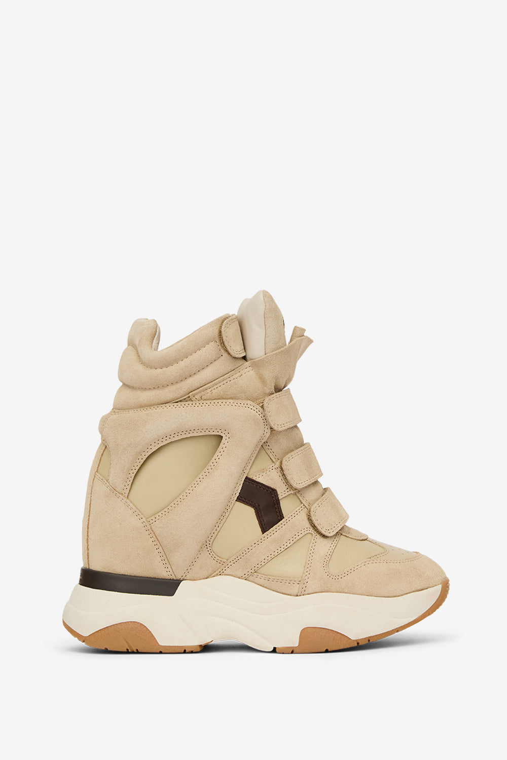 Balskee 하이탑 스웨이드 가죽 웨지 하이탑 스니커즈 - Ecru - chocolate - Woman - 1