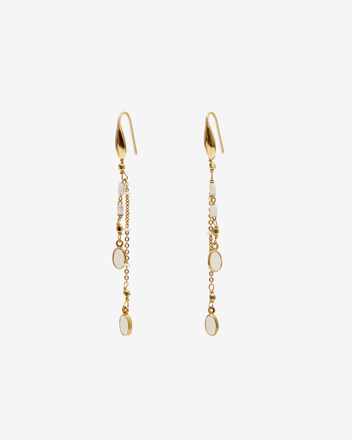 Pendientes colgantes de latón dorado - Crudo - Woman - 1