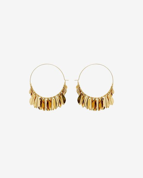 Metal shiny leaf earrings Woman Gold 3