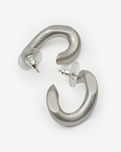 Boucles d'oreilles créoles "effet" maillon links - Argent - Woman - 6