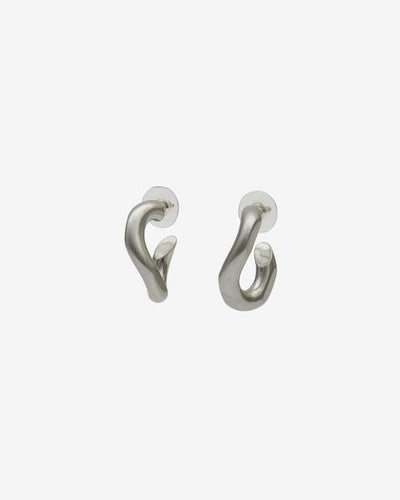 Boucles d'oreilles créoles "effet" maillon links - Argent - Woman - 2