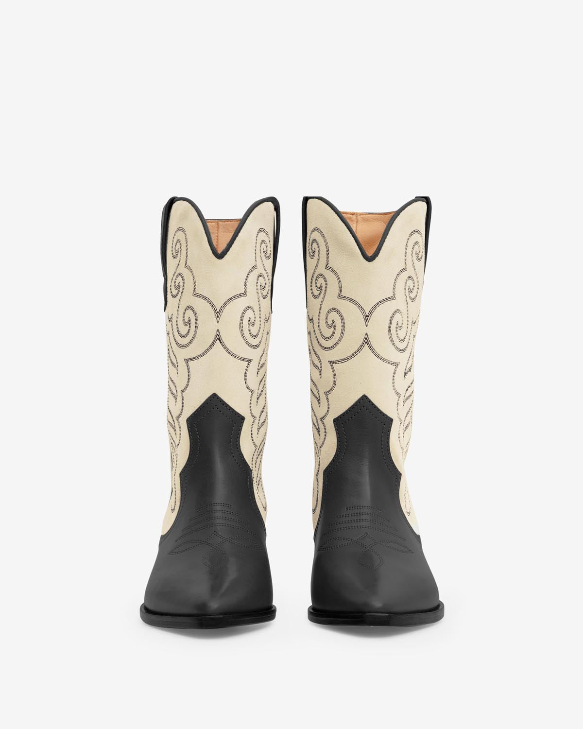 Botas de ante duerto - Black and ecru - Woman - 3