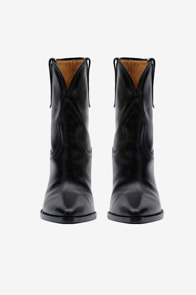 Stivali leyane da cowboy con tacco in pelle - Nero - Woman - 4