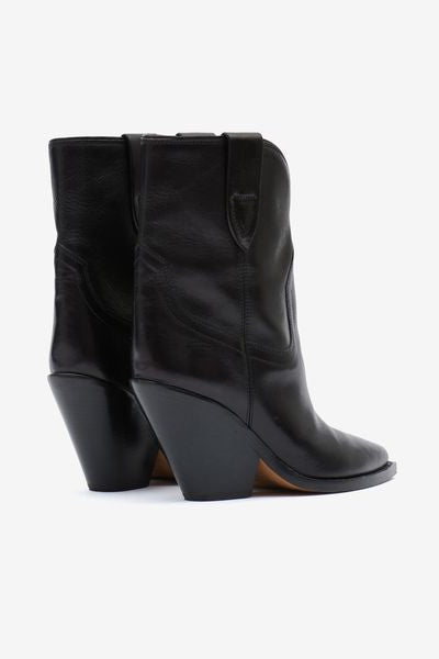 Stivali leyane da cowboy con tacco in pelle - Nero - Woman - 2